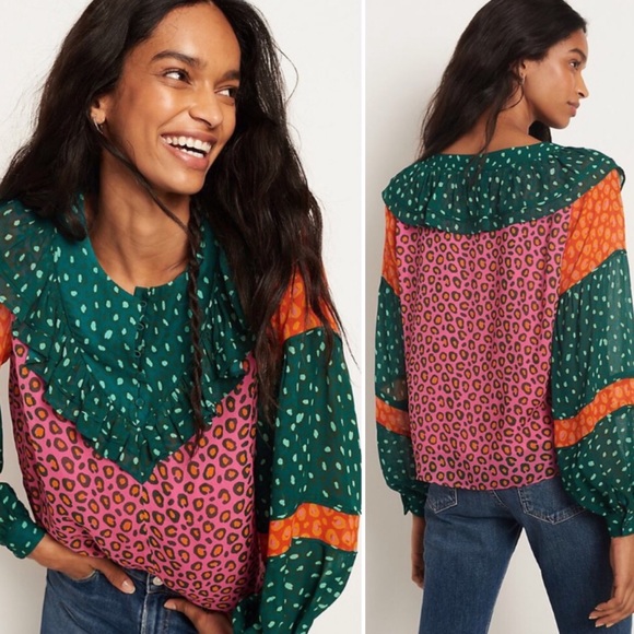 NWT ANTHROPOLOGIE FARM RIO RENEE PEASANT BLOUSE - Picture 12 of 12